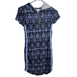 NOBO No boundaries junior hooded dress size XS extra small 1 blue short sleeve